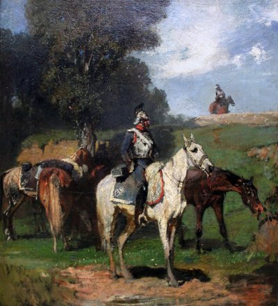 Dragoons Making a Halt by Hans von Marées